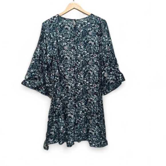 Sundance Green Black Floral Lightweight Flowy Dress Sz Small Petite - Picture 1 of 8